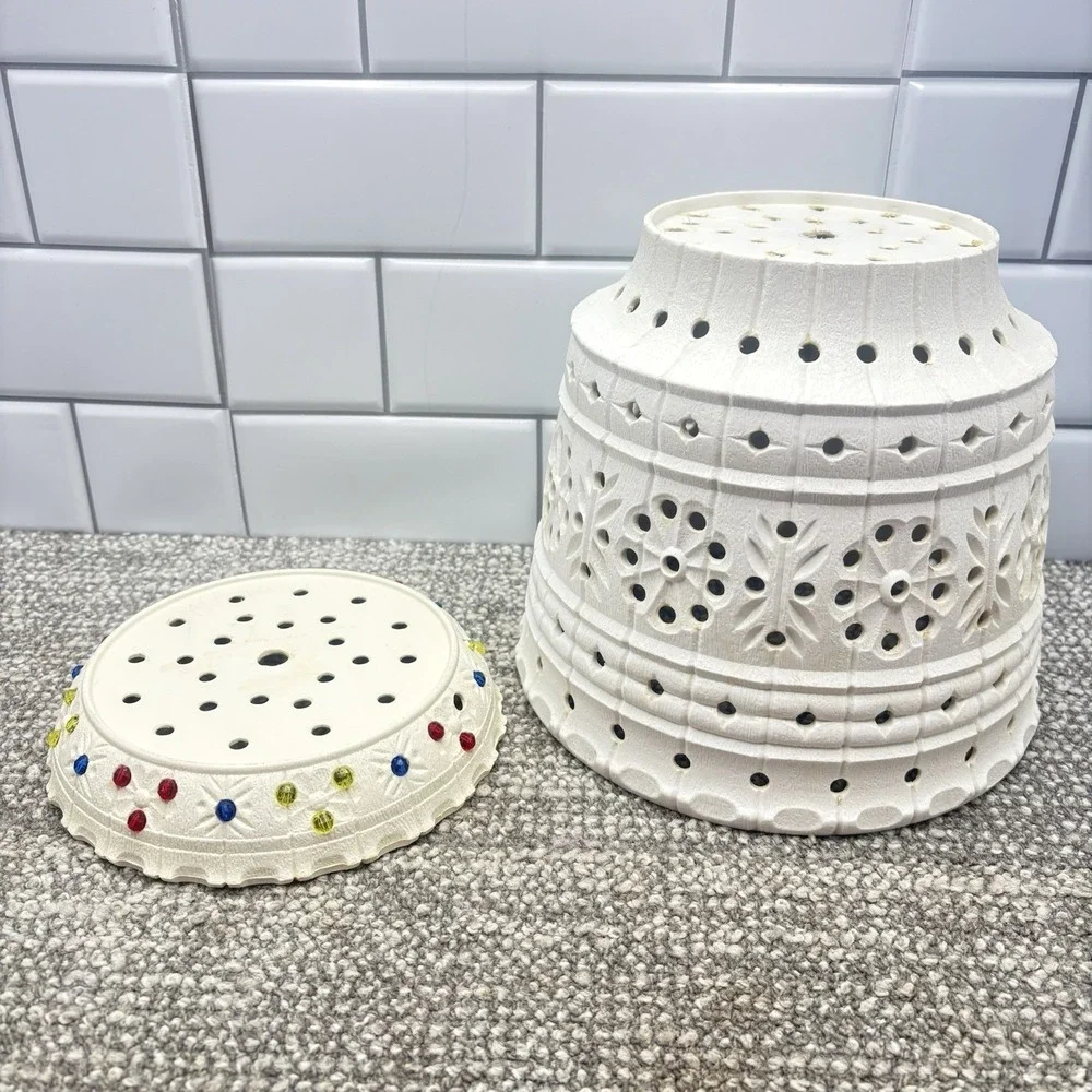 Vintage Lawnware Blow Mold Patio Planter Pot Saucer Drilled Holes Unfinished 8
